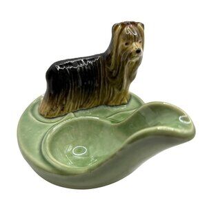 Vintage WADE England Yorkshire Terrier Yorkie Porcelain Ornamental Pipe Rest